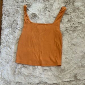 Old Navy Orange Fitted Crop Tank Top